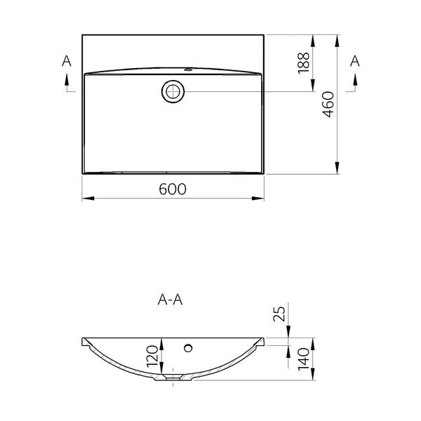 Bel umivalnik iz mineralnega kompozita 60x46 cm Maria – Sapho-image-1