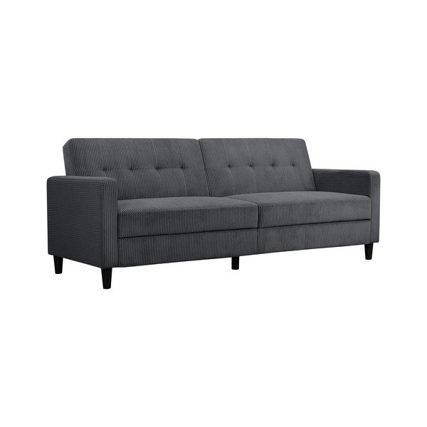 Siva sedežna garnitura iz rebrastega žameta 203 cm Hartford – Støraa-image-2