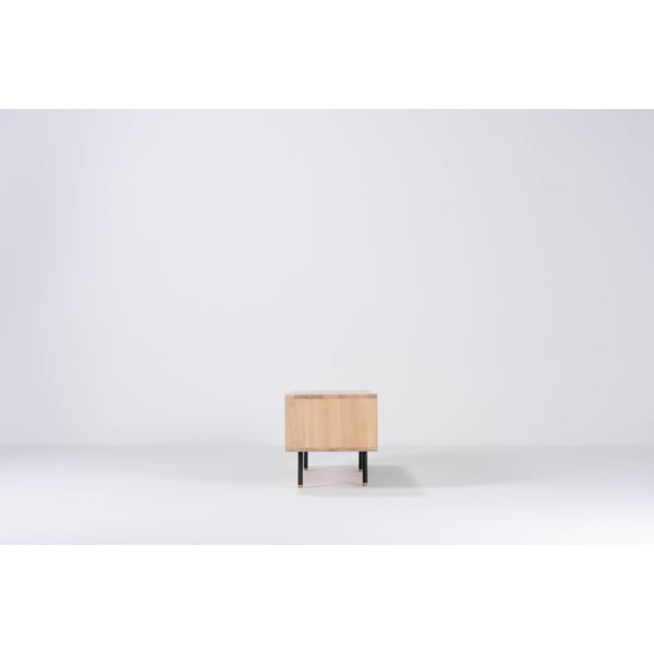 Črna TV omarica iz masivnega hrasta 160x48 cm Fina – Gazzda-image-4