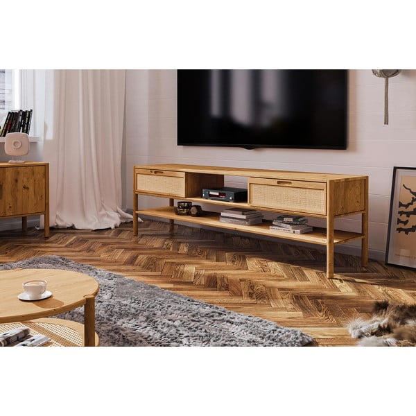 TV omarica iz hrastovega lesa 204x64 cm Pola - The Beds-image-4