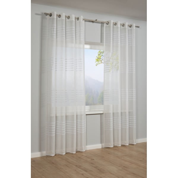 Bela prosojna zavesa 245x140 cm Etamine - Gardinia-image-1