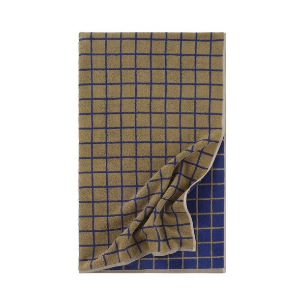 Zelena/modra bombažna brisača 90x150 cm Grid – Jotex