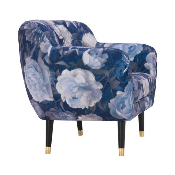 Modri fotelj Mazzini Sofas Benito Floral-image-3