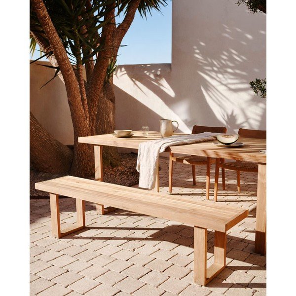 Lesena vrtna klop v naravni barvi Canadell - Kave Home-image-1