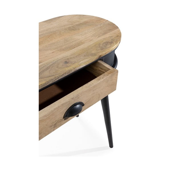 Črna/v naravni barvi stranska mizica 38x90 cm Delhi – MOME-image-4