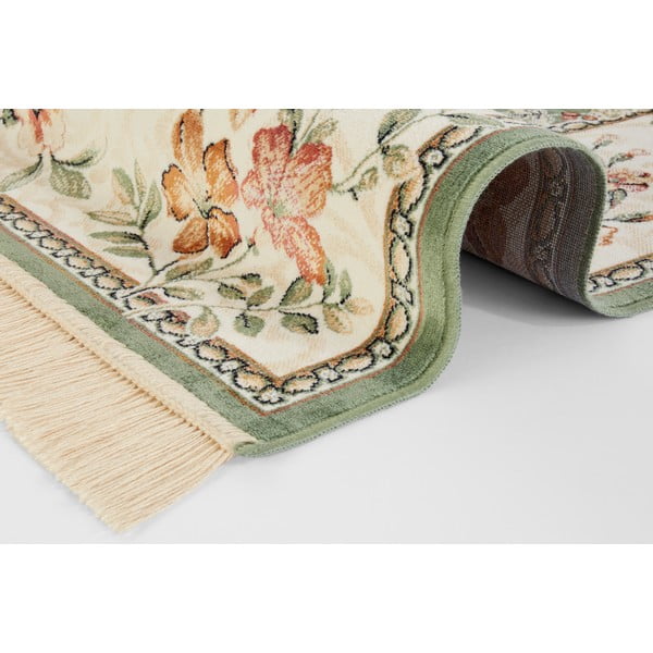 Zeleno-kremno bela viskozna preproga 195x300 cm Oriental – Nouristan-image-2