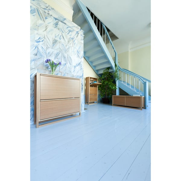 Preklopna omarica za čevlje v hrastovem dekorju v naravni barvi NewEst – Woodman-image-1