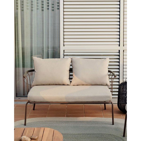 Bež-svetlo zelena vrtna zofa Salguer - Kave Home-image-1