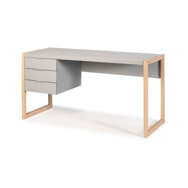 Siva pisalna miza z nogami iz borovega lesa Marckeric Frank-image-3