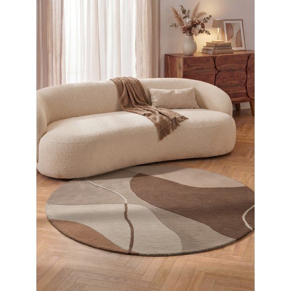 Rjava volnena okrogla preproga ø 160 cm Muse – Villeroy&Boch-image-1