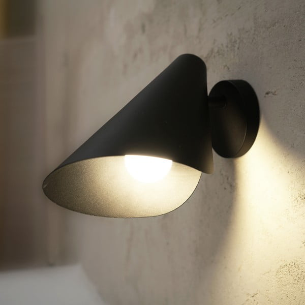 Črna stenska svetilka SULION Lisboa, višina 16 cm-image-1