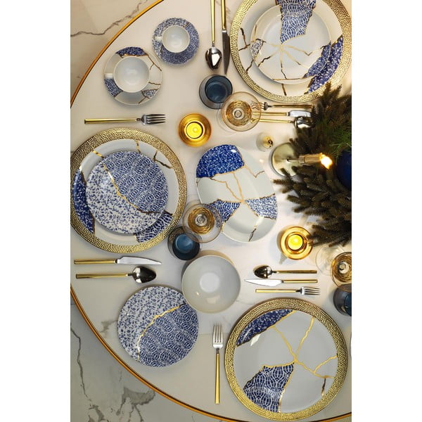 28-delni jedilni set iz porcelana Kütahya Porselen Cracks-image-1
