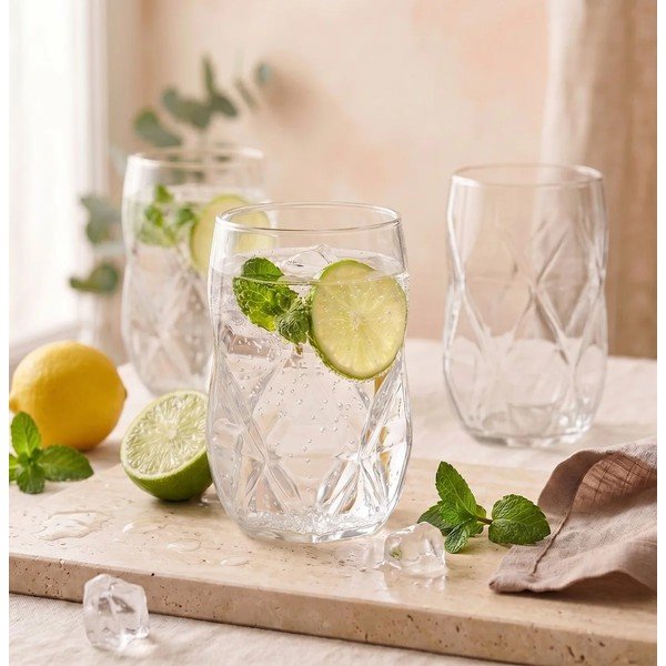 Kozarci v kompletu 6 ks iz borosilikatnega stekla 400 ml Geo – Vialli Design-image-1