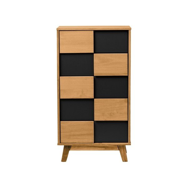 Visoka komoda s črnimi detajli Marckeric Yari, 50 x 92 cm