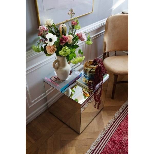 Steklena stranska mizica 45,5x45,5 cm Cube – Ellos Home-image-3