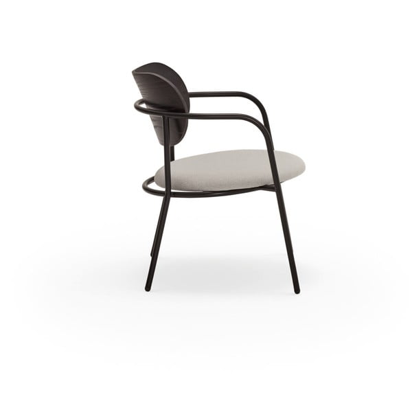 Črno-siv fotelj v jesenovem dekorju Eclipse - Teulat-image-3