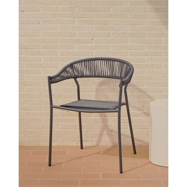 Sivi jedilni stoli iz umetnega ratana v kompletu 4 ks Futadera – Kave Home-image-1