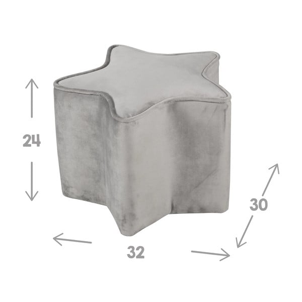 Svetlo siv žameten otroški tabure Lil Sofa – Roba-image-2