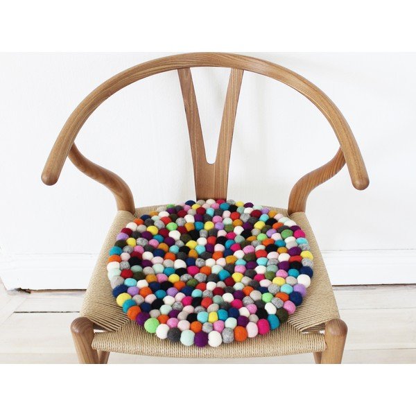 Sedežna blazina iz volnenih kroglic Wooldot Ball Chair Multi Pang, ⌀ 39 cm-image-3