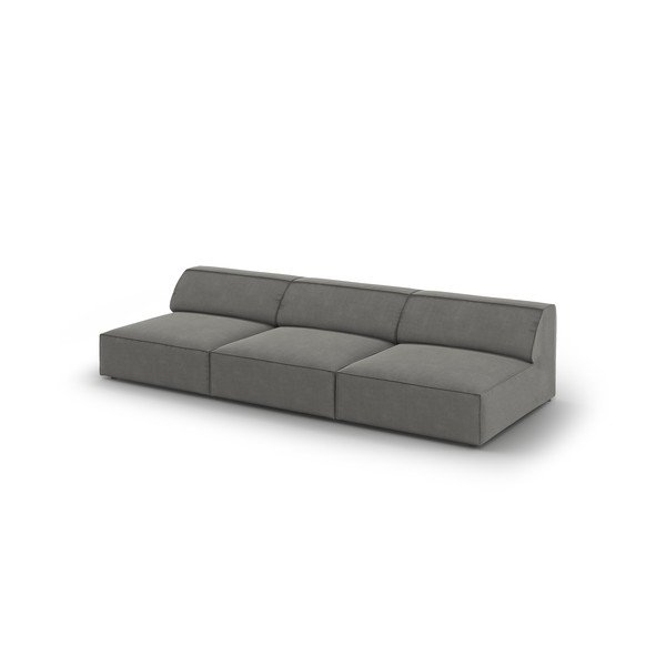 Siva žametna sedežna garnitura 240 cm Jodie – Micadoni Home-image-4