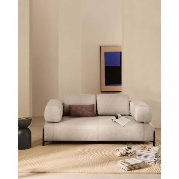Sivo-bež sedežna garnitura 200 cm Compo – Kave Home-image-1
