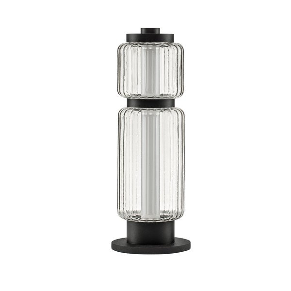 Mat črna steklena LED namizna svetilka (višina 39 cm) Liesa – Nova Luce