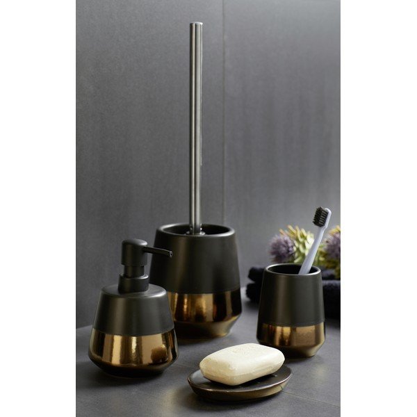 Črn keramičen komplet pripomočkov za kopalnico Brandol – Wenko-image-1