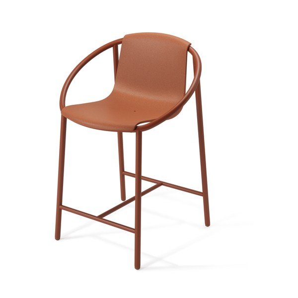 Opečnato oranžen plastičen barski stol 90 cm Ringo – Umbra-image-2