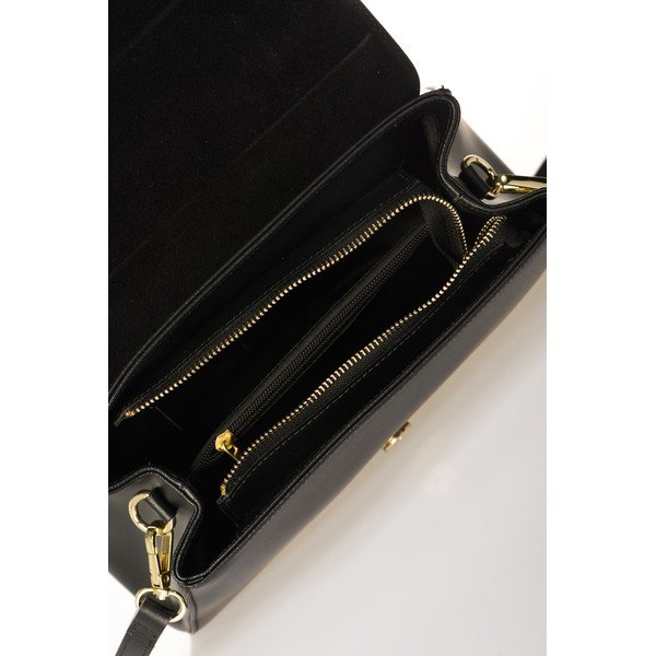 Črna usnjena torbica Federica Bassi Marta-image-1