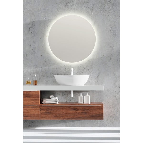 Stensko ogledalo z lučjo ø 60 cm Luna – Mirrors and More-image-2