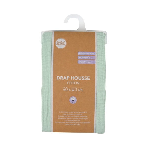 Napenjalna otroška rjuha za otroško posteljico iz muslina 60x120 cm – Bébé Douceur-image-4