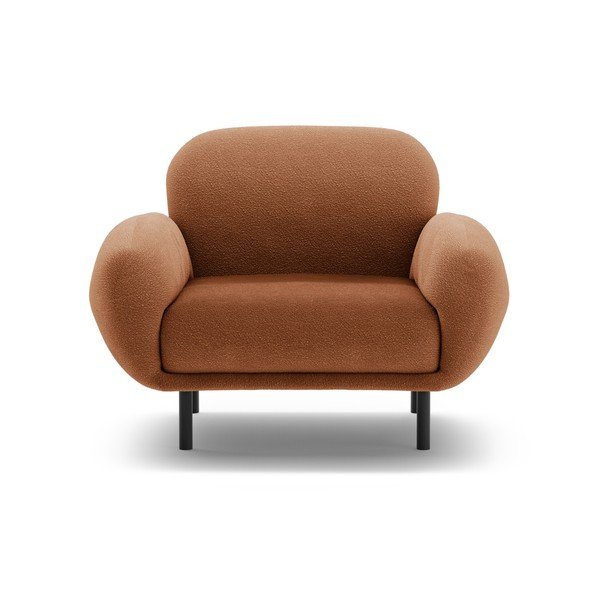 Fotelj iz tkanine bouclé v barvi terakote Poppy – Micadoni -image-1
