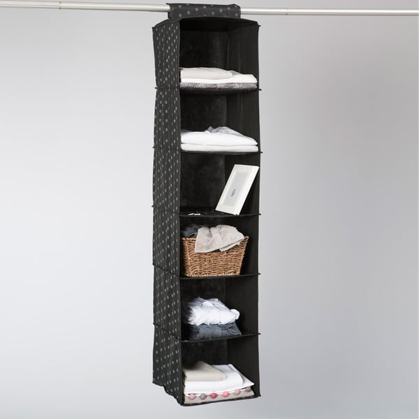 Črni viseči organizator s 6 predali Compactor Garment-image-1