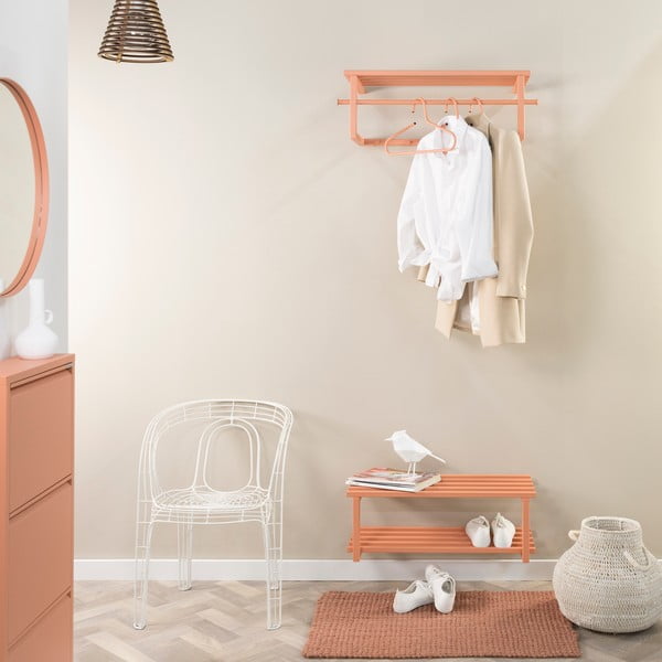 Rožnato-oranžna kovinska stenska omarica za čevlje 71x26x34 cm Marco – Spinder Design-image-4