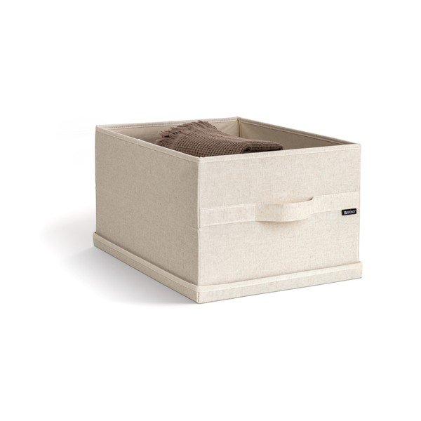 Bež tekstilna škatla za shranjevanje s pokrovom 36x46x25 cm Soft Storage Large – Bigso-image-3