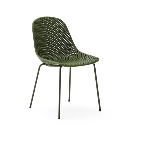 Temno zelen kovinski vrtni stol Quinby – Kave Home