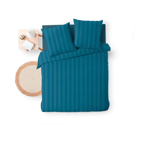 Modra podaljšana posteljnina za zakonsko posteljo iz mikrovlaken 240x220 cm Cleo – douceur d'intérieur