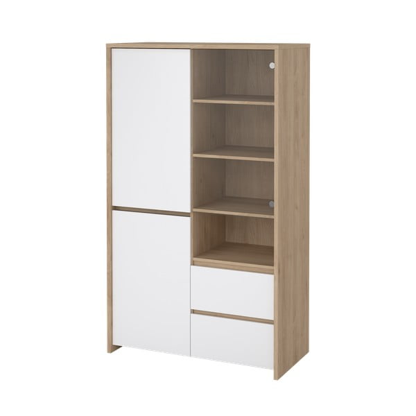 Bela vitrina v hrastovem dekorju 100x170x48 cm Next – Tvilum-image-4