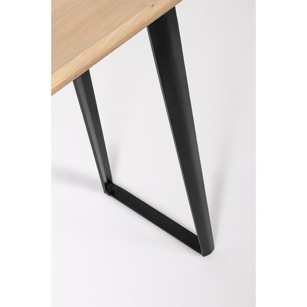 Črna/v svetli naravni barvi stranska mizica z mizno ploščo iz mangovega lesa 40x130 cm Nashik – Bizzotto-image-3