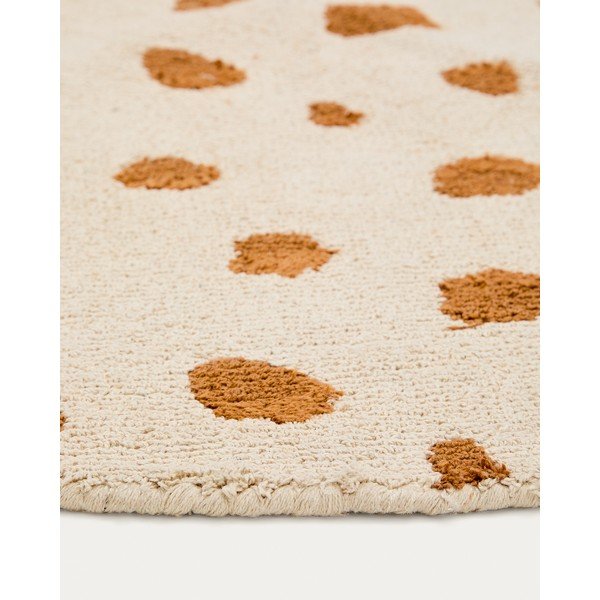 Kremno bela pralna/ročno tkana bombažna otroška preproga ø100 cm Tandani – Kave Home-image-2