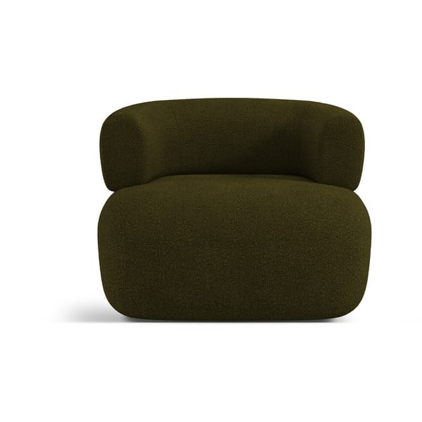 Zelen fotelj iz tkanine bouclé Jenny – Micadoni Home-image-2