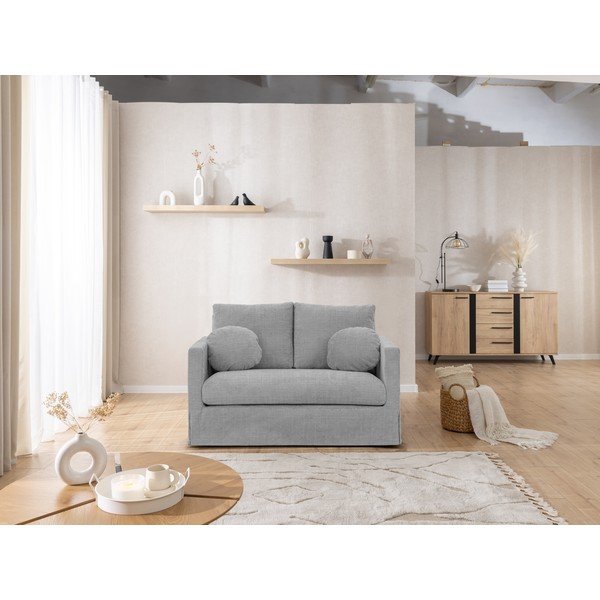 Svetlo siva sedežna garnitura 140 cm Paphos – Ropez-image-2