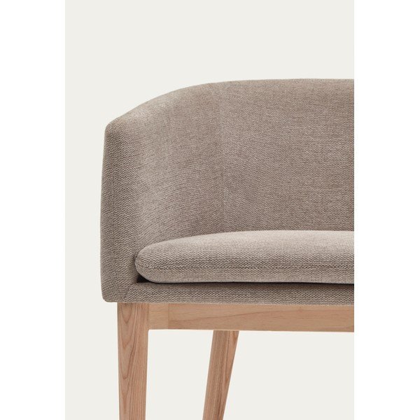 Bež oblazinjen jedilni stol z nasloni za roke Harlan – Kave Home-image-2