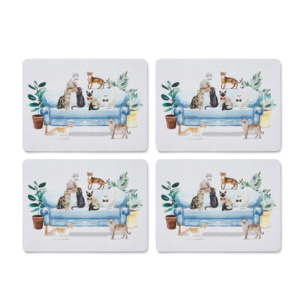 Pogrinjek iz plute 4 kos 21,5x29 cm Curious Cats - Cooksmart ®-image-2