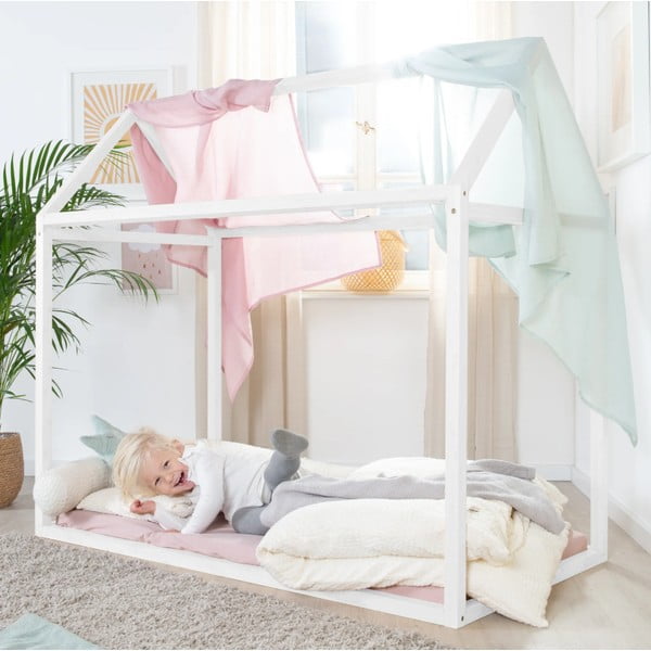 Bela otroška postelja v obliki hiške 70x140 cm Montessori – Roba-image-4