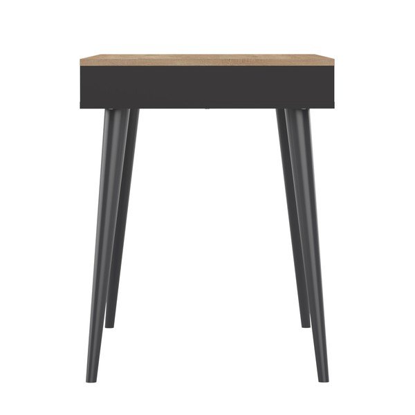 Črna pisalna miza s ploščo v hrastovem dekorju 134x59 cm - TemaHome -image-2