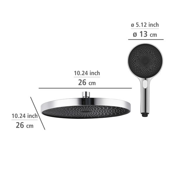 Tuš garnitura iz nerjavečega jekla v sijajno srebrni barvi 120 cm Soft Water – Wenko-image-3