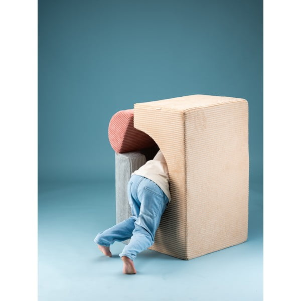 Svetlo rjavo otroško igrišče iz pene iz rebrastega žameta 3 ks višina 37 cm 75x49 cm Rainbow Montessori – Wigiwama-image-4