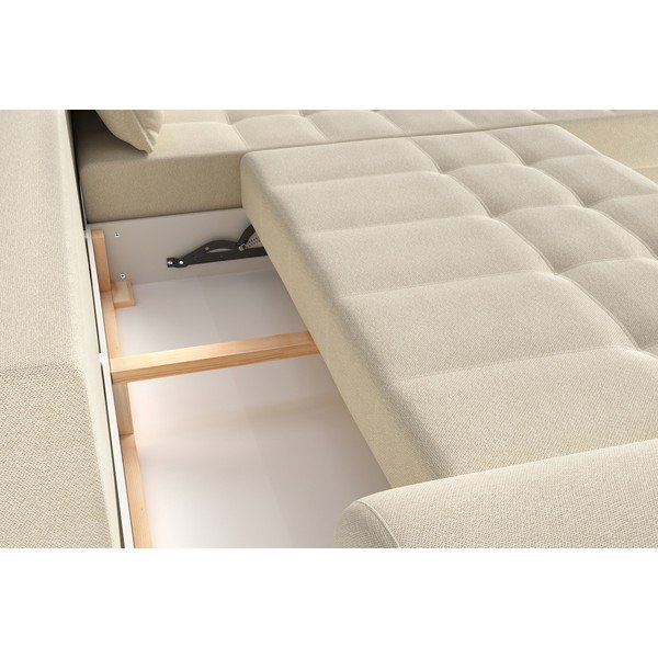 Kremno bela raztegljiva kotna sedežna garnitura (desni kot) Balitco – Ropez-image-1