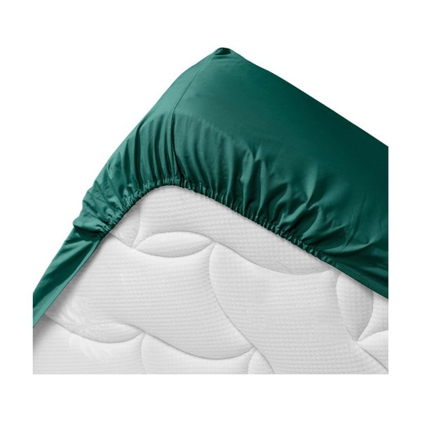 Zelena napenjalna rjuha iz organskega bombaža 160x200 cm Biolina – douceur d'intérieur-image-3